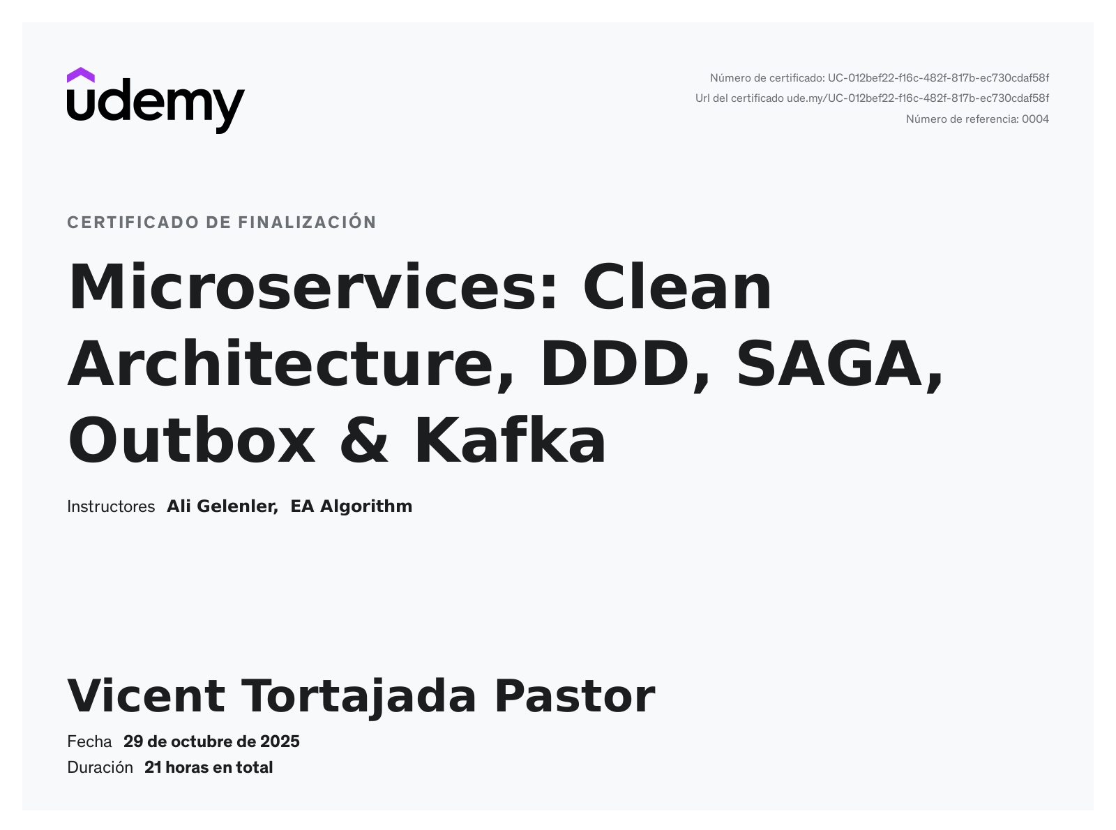 Imagen de Microservices: Clean Architecture, DDD, SAGA, Outbox & Kafka