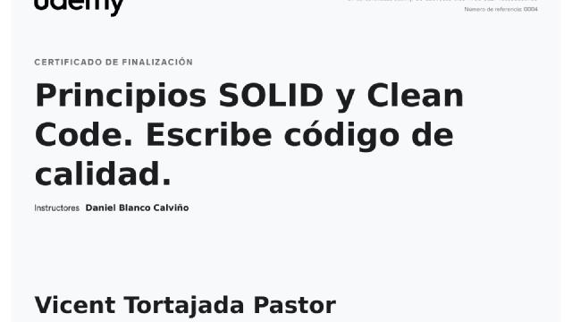 Imagen de Principios SOLID y Clean Code. Escribe código de calidad